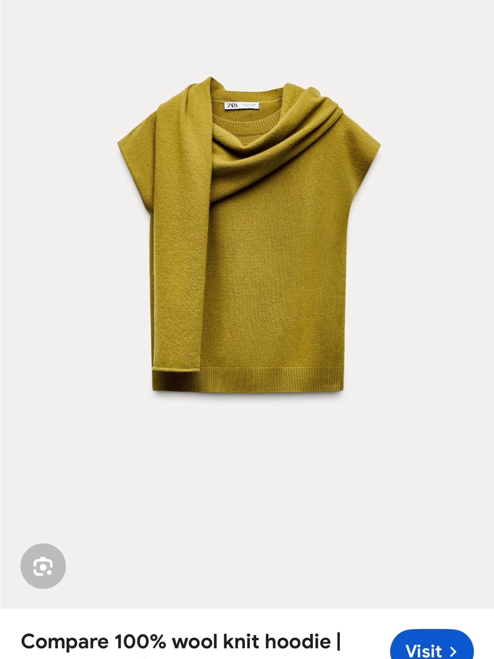 Zara Olive Green Wool Knit Sweater